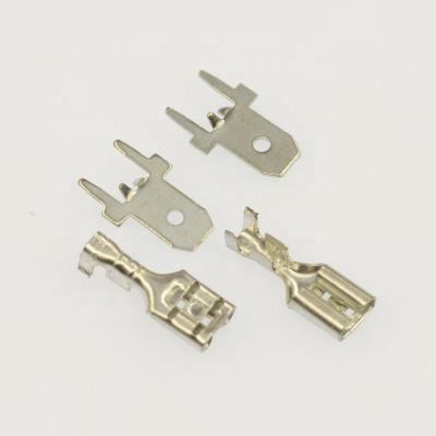 China Wire connecting 250 PCB terminal, tin PCB brass plating tag, 6.3mm PCB splice terminal. for sale