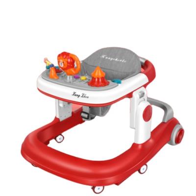 China Portable Cartoon Musical Toy Chair Baby Walking Walker With Stopper For Kids for sale