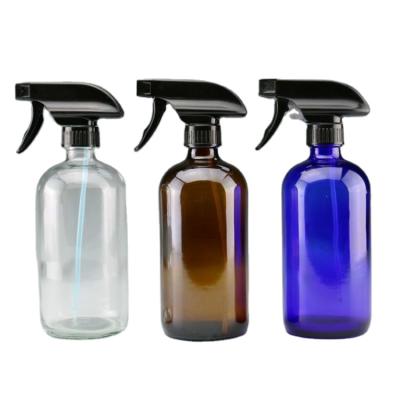 China 250ml 500ml 8oz 16oz Personal Care Treatment Spray Bottle Pump Refillable Amber Glass Spray for sale