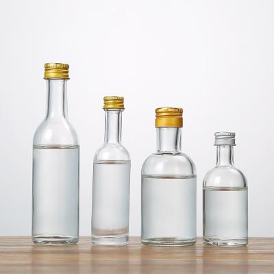 China Round 50ml 100ml 150ml 250ml Beverage Round Juice Wine Glass Bottles Packaging For Beverage for sale