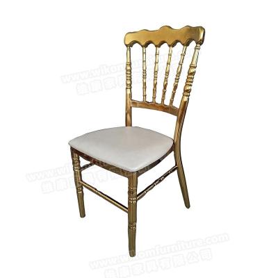 China Modern Wholesale Metal Event Banquet Furniture Dining Castle Napoleon Wedding Chiavari Chair for sale