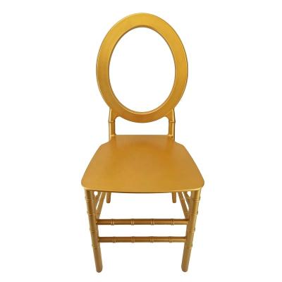 China High Stacking Capacity High Quality Luxury Gold Resin Chiavari Wedding Chairs For Banquet Events for sale