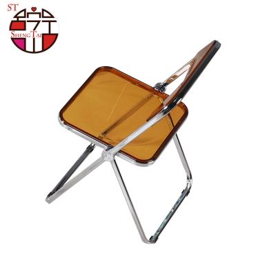 China Removable Cover Stainless Steel Luxury Outdoor Yellow Plastic Folding Chair With Backrest Shape for sale