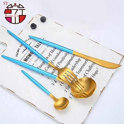 China 2021 Viable New Decoration Cutlery Silver Plated Polish Mirror Spoons Fork Wedding Stainless Steel Flatware Set for sale