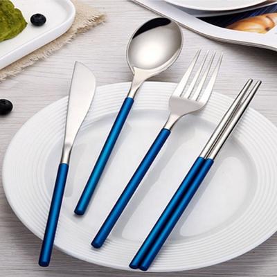 China Viable Factory Direct Wedding Cutlery Set Stainless Steel Copper Gold Plated Cutlery for sale