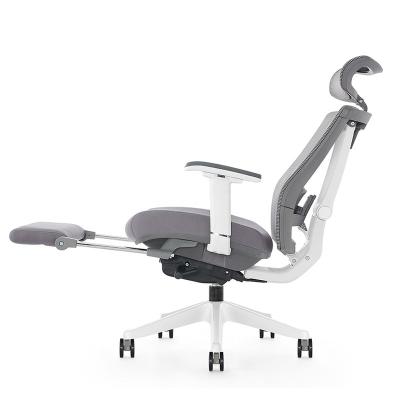 China High Back White Mesh Office Chair Height Adjustable Ergonomic Desk Executive Chair (Height) With Footrest for sale