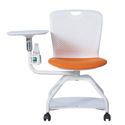 China 2021 New Design Modern (Height) White Practicing Chair Adjustable With Writing Board Conference Chair Training Chair With Tablet for sale