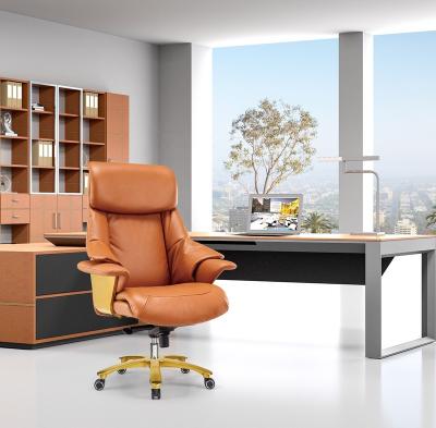 China Wholesale Adjustable Modern Luxury High Back Boss Office Chair Genuine Leather Chair (Size) Office Manager Chair for sale