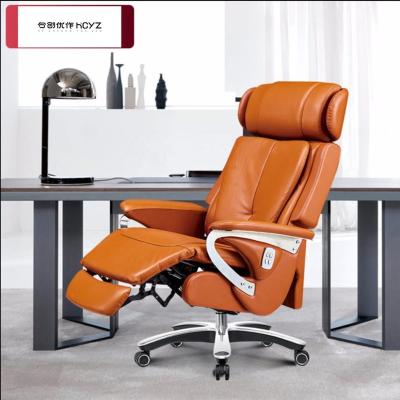 China Wholesale Adjustable Modern Luxury High Back Boss Office Chair Genuine Leather Chair (Size) Office Manager Chair for sale