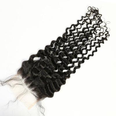 China Full Italian Cuticle Tangle Small Loop Knots 4x4 6x6 5x5 Free Hd Lace Up Closure With Baby Hair for sale