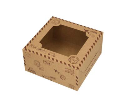 China Wholesale Recyclable Handle Wedding Gift Printed Square PVC Pet Paper Custom Cake Packaging Box for sale