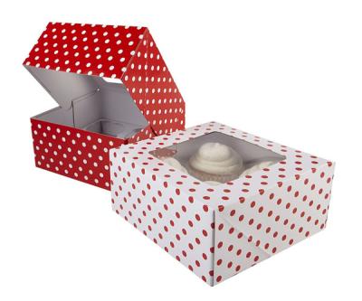 China Recyclable 1 2 4 6 12 Cup Single Handle Pastry Eco-Friendly Grade Cupcake Custom Packaging Paper Box for sale