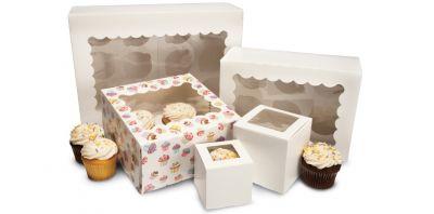 China Wholesale Recyclable Clear Pink Portable Birthday Small Bakery Food Packaging Cupcake Custom Paper Box for sale