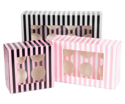 China Recyclable Luxury Brown Pink Small Birthday Portable Design Party Cupcake Packaging Custom Paper Box for sale