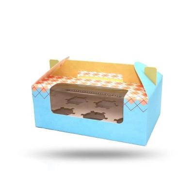 China Recyclable Folding Eco Friendly Grade Simple Packaging Folding Leaflet Custom Cupcake Paper Box for sale