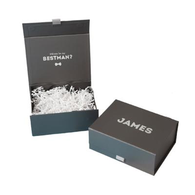 China Tall Groomsman Bridesmaid Recyclable Eco-Friendly Rigid Paper Cardboard Wedding Cosmetic Proposal Gift Packaging Box for sale