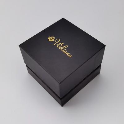 China Product Packaging Black Square Luxury Custom Logo Storage Diamond Jewelry Earring Ring Ring Magnetic Paper Packaging Gift Box for sale