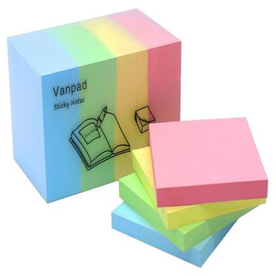 China Self Adhesive Self-stick Pads 3x3 Inch 100 Sheets Colorful Sticky Notes Cube Notepads Note Pads for sale