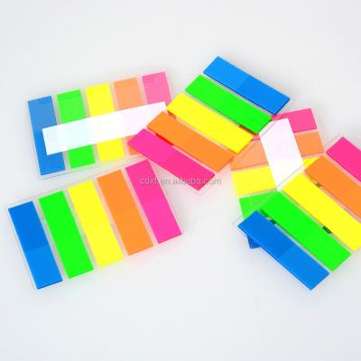 China Self Adhesive Fluorescent Neon Color Film Index Sticky Notes PET Book Index for sale