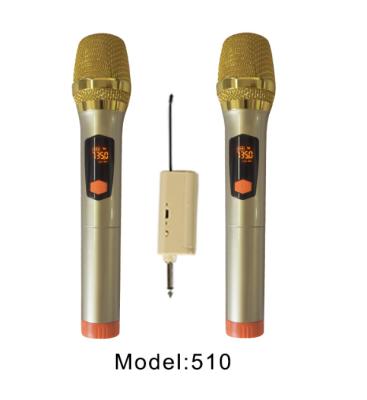 China USB Microphone Luminous Color Mounted Microphone Gold Gold UHF Luminous Microphone System Promotional Good Quality Custom Wireless Radio for sale