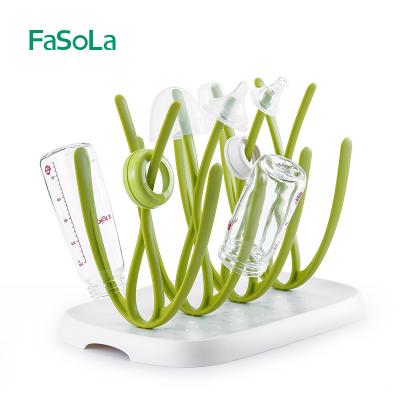 China FaSoLa Single PP Baby Bottle Rack Wet Rack For Milk Bottles Dustproof Rack For Drying Milk Bottles for sale