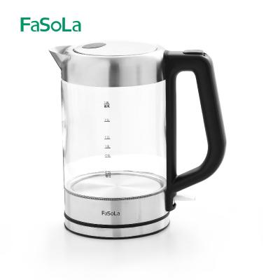 China Stainless Steel 360 FaSoLa Degree Base Glass Kettle 304 Electric Automatic Rotate High Boron Silicon Kettle for sale