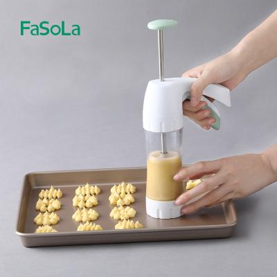 China FaSoLa Sustainable Food Grade High Quality Cookie Decorating Set / Plastic Cookie Press / Biscuit Cookie Press for sale