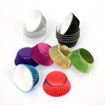 China Qianheng Disposable Aluminum Foil Thicken Cupcake Liners Baking Cups Paper Cup Cake Mold for sale