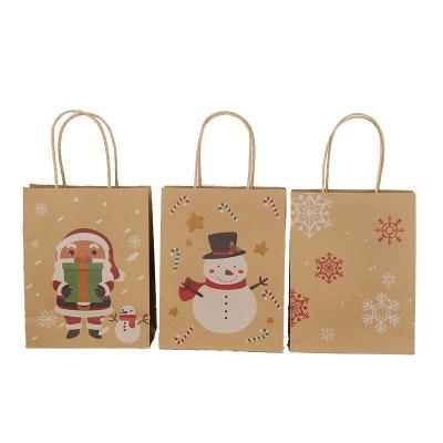 China Custom Recyclable Christmas Merry Christmas Wrapping Paper Carrier Bag from Qianheng Logo Printed Goody Party Gift for sale