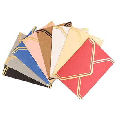 China Custom Luxury Black Cardboard Small Gift Envelopes Luxury Black Gift Wrap Qianheng Logo Cardboard Paper Packaging Envelope for sale