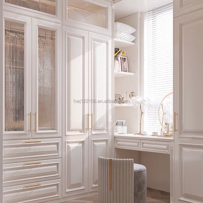 China Bedroom Design Expandable Modern Aluminum Glass Door Wardrobe Custom Walk In Closet for sale