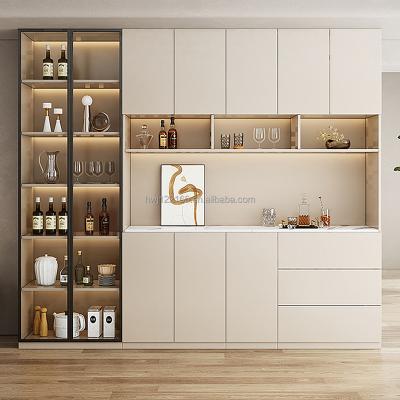 China Storage With Drawers Modern Concise Style Wall Wine Cabinet Living Room Furniture Glass Wine Glass Display Cabinet for sale