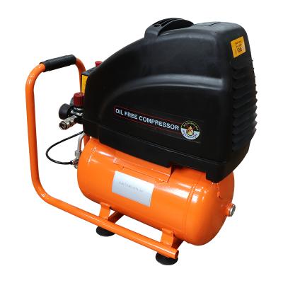 China Portalbe 120V-230V 10L 1100W Low Noise Oil Free Piston Portable Air Compressor for sale