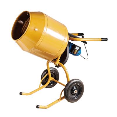 China Garden Use 500w 80L Easy Clean Portable Small Wheel Wheel Barrow Concrete Mixer Electric Machine For Animal Feed Mixing Agricultural Seeds for sale