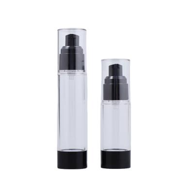 China Cosmetic Hot Sale 30ml 50ml Plastic Black Lotion Airless Bottle for sale