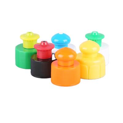 China Non Spill Plastic Yuyao Maker Cap Pull Push Cap 28mm For Bottle for sale