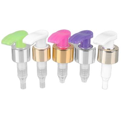 China Non Spill Wholesale Aluminum Cosmetics 24mm Dispenser Pump Cream Lotion Pump Sprayer 28mm Left Right Hand Sprayer for sale