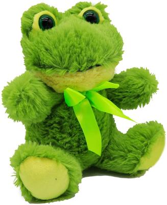 China New Arrivals 22cm Cute Soft Green Frog Soft Plush Toy Cute Bowknot Plush Doll for sale