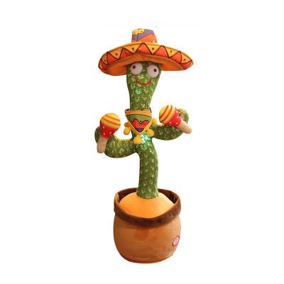 China Hot Sale 120 Funny Cartoon Songs Wiggle Doll Cacti Singing Plush Musical Recording Toy Dancing Cactus Talking Toy for sale