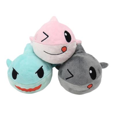 China 2022 New Double Sided Soft Toy Ocean Emotion Animal Custom Design Flip Fun Shark Plush Toy for sale