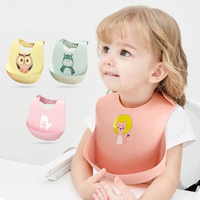 China Baby Silicone Washable Bibs Easily Clean Toddler Silicone Soft Adjustable Bibs For Babies Girl And Boy Waterproof for sale