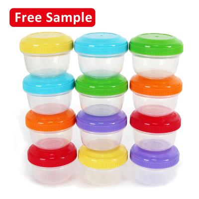 China 2022 Amazon BS BPA Free Baby Food Storage Freezer Containers 4 Ounce Plastic Baby Food Jars With Leak Proof Lids for sale