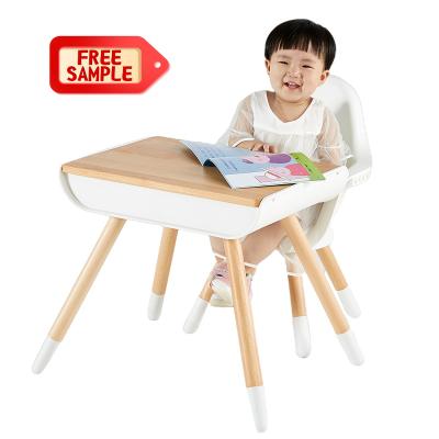 China Factory Direct Solid Wood Wooden Baby Chair and Table for Dining Adjustable Consumption Umpire Chair Furniture for Indoor Kids with Harness for sale