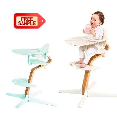 China New Design Baby Solid Wood Wooden Umpire Chair with Removable Tray Adjustable Footrest Legs for sale