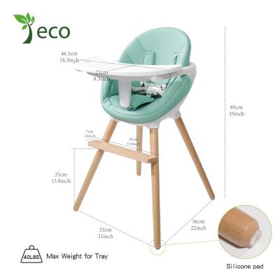 China Solid Wood 3-in-1 Baby Umpire Chair with Cushion and Adjustable Footrest and Tray for Babies and Toddlers for sale