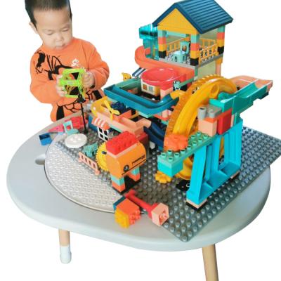 China 2022 Modern New Modern Design Baby Furniture 3 In 1 Play Table With Two Panel One For LEGO One For Painting for sale