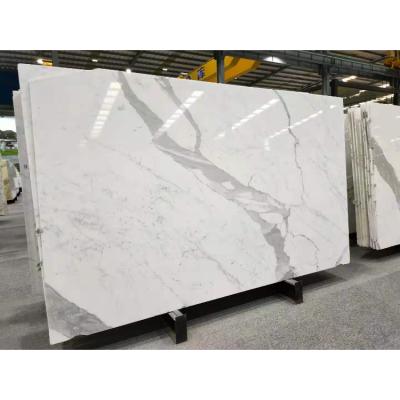 China Modern Factory Direct Natural White Calacatta Replacement Marble Design Interior Custom Wholesale Slab for sale