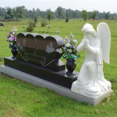 China Wholesale 2021 New Design Traditional Cheap Price Ancient Black Granite Children's Headstone Orthodox Cross Headstone for sale