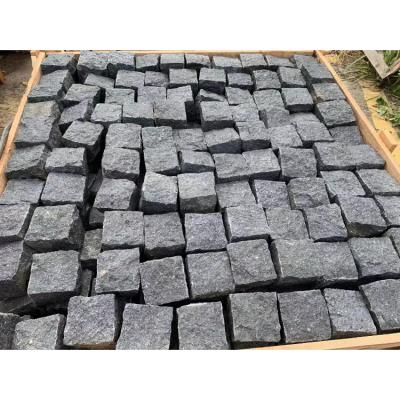 China Modern Gray 10x10x10 Palisade Cobblestone Stone Pavers Raw Granite Palisaden Block Absolute Black Cube Granite for sale