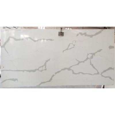 China Modern Factory Pearl White Calacatta Quartz Stone Vietnam Calacatta Stone Countertops Slab Price On Sale for sale